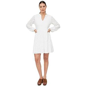Vila Vrouwelijke knielange jurk met lange mouwen, Optical Snow, XL