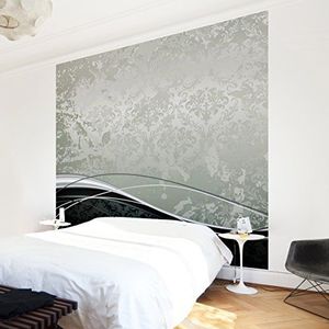 Apalis Vliesbehang Swinging Barok fotobehang vierkant | vliesbehang wandbehang muurschildering foto 3D fotobehang voor slaapkamer woonkamer keuken | grootte: 288x288 cm, grijs, 98066