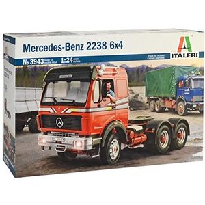 Italeri 3943 Model van kunststof voor montage vrachtwagen Mercedes Benz 2238 6 x 4 model kit schaal 1:24