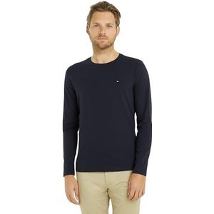 Tommy Hilfiger heren T-shirt Stretch Slim Fit Long Sleeve Tee Mw0mw10804, Blauw (Desert Sky), XXL