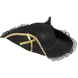 Boland 81901 - Piratenhoed Fanny, voor volwassenen, zwart-goud, zeerovers, piraat, hoofdbedekking, kostuum, carnaval, themafeest