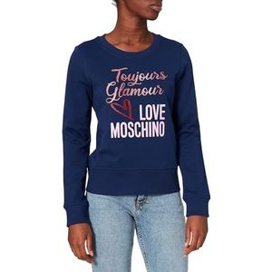 Love Moschino Sweatshirt voor dames, blauw, 46
