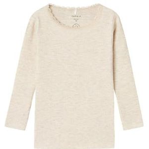 NAME IT Dames Nmfkab Ls Top Noos Shirt, Peyote Melange, 116