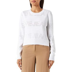 Pepe Jeans Dames Tierney lange mouwen breien, Wit, M