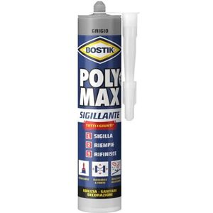 Bostik Poly Max afdichtmiddel grijs - duurzaam elastische en lakbare universele afdichting zonder krimpen en schimmelvorming