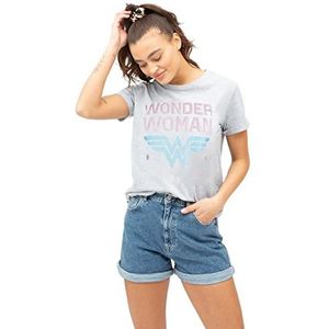 DC Comics Dames Wonder Woman Stars T-Shirt, Sport Grijs, 42