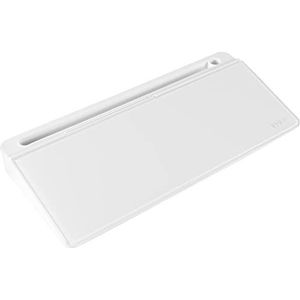 VIVO Glazen 16 x 7 inch Dry Erase Board met opslag, Desktop Whiteboard Organizer met verborgen compartimenten en apparaatsleuf, DESK-WB16A