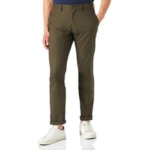 Tommy Hilfiger Heren Denton Poplin Modern Chino Broek, Leger Groen, 34W x 32L