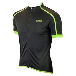 EIGO Classic herenshirt met korte mouwen, jersey, zwart/groen
