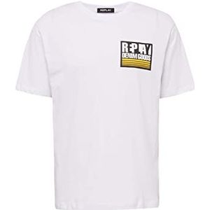 Replay Heren T-shirt, Wit 001, XL