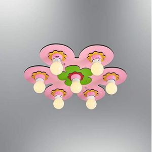 Homemania plafondlamp Pinky wandlamp, rozenhout, 50 x 50 x 6 cm, 7 x E27, 24 W