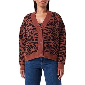 Sidona Dames Cardigan 10430447, bruin zwart, XL/XXL, bruin/zwart, XL/XXL