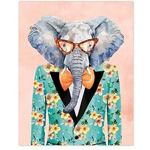 Declea Moderne afbeelding pop-art print olifant bloemen - moderne decoratie voor woonkamer decoratie woonkamer