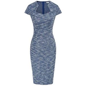 GRACE KARIN Dames jaren 50 vintage potlood jurk cap mouw wiggle jurk CL7597, Blauw (Gextureerd), S