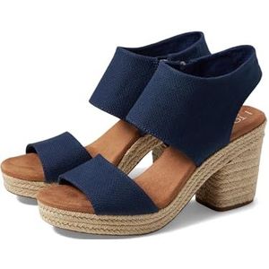 TOMS Dames Mallorca sandaal met plateauzool, Navy Basket Weave, 35.5 EU
