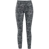 Urban Classics AOP leggings voor dames, zwart/wit, M