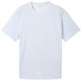 TOM TAILOR Basic T-shirt voor heren met all-over print, 35604 - Windsurf Blue zigzag Design, S