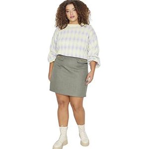 Trendyol Vrouwen vrouw Mini lijn geweven plus grootte rok, kaki, 42, kaki