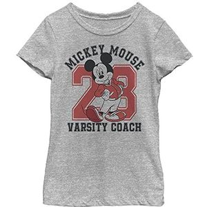 Disney Characters Varsity Mouse Girl's Crew Tee, Athletic Heather, X-Small, Athletic Heather, XS