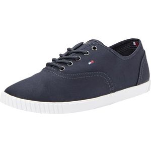 Tommy Hilfiger Vrouwen Canvas LACE UP Sneaker Cupsole, Space Blue, 6.5 UK, Ruimte Blauw, 40 EU