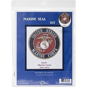 Cody Country US Marine Corps Embleem Cross Stitch Kit-12 ""x 9.5"" 14 Count