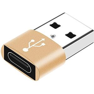 GIONAR usb naar tpye-c adapter, type c male charger cable data overdracht, converter voor Apple, samsung galaxy (goud)