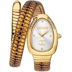 Just Cavalli Analoog kwartshorloge voor dames met roestvrijstalen armband JC1L251M0025, Zilver Grijs, Modieus