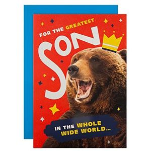 Hallmark Verjaardagskaart voor zoon - Funny King Bear Design