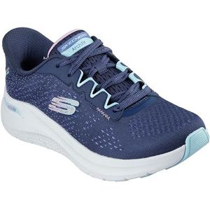 Skechers - ARCH FIT 2.0 - Slip-on Sneakers - Navy/Roze - Vrijetijdsschoen met Vetersluiting