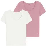 HUGO - T-shirt - Open Pink - Regular Fit - Ronde Hals - 2-delig