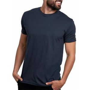 INTO THE AM Premium Men's Fitted Crew Neck Plain Essential Tees - Modern Fit Fresh Classic Short Sleeve T-Shirts for Men (Navy, Large)