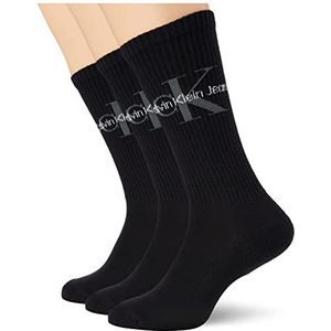 Calvin Klein Heren Rib 3 Pack Ecom Crew Sock, Zwart, One Size