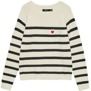 VERO MODA Vmdoffy Borduurwerk Ls O-Neck Pull Noos, berk, M