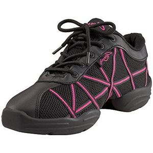 Capezio Dames Capezio geweven sneaker Mary Jane lage schoenen, Zwart Hot Pink, 39.5 EU