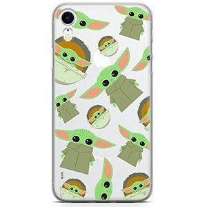 ERT GROUP mobiel telefoonhoesje voor Apple Iphone XR origineel en officieel erkend Star Wars patroon Baby Yoda 006 optimaal aangepast aan de vorm van de mobiele telefoon, gedeeltelijk bedrukt