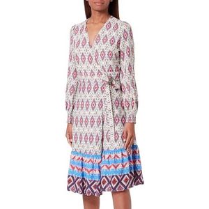 NALLY Dames wikkeljurk 19323093-NA02, blauw meerkleurig, S, Blauw meerkleurig., S