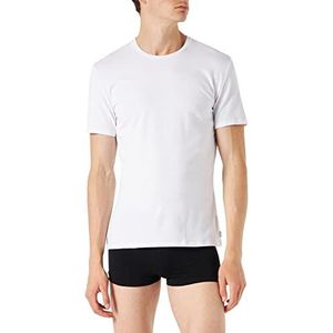 LOVABLE Ronde hals van Supima-katoen stretch katoenen T-shirt voor heren, Wit, S
