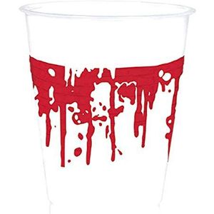 Amscan Bloody Good Time, 9902244, beker van plastic, 473 ml, voor Halloween, horrorparty, themafeest