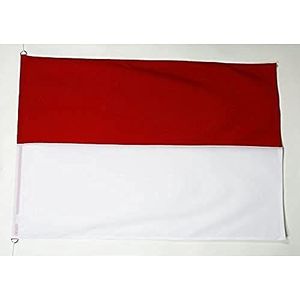 Indonesische vlag 150x90 cm Uitwendig gebruik - Indonesische vlaggen 100 x 150 cm - Banner 3x5 ft tergal met ringen - AZ FLAG