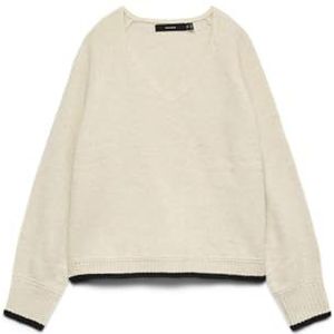 Vero Moda - VMAQUARIUS LS V-NECK RAGLAN PULLOVER BF - Gebreide Trui - Birch