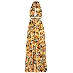 ApartFashion Dames APART lange jurk met uitgesneden speciale gelegenheidsjurk, oranje, regular