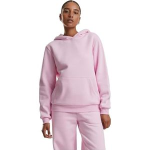 Urban Classics Damestrui met capuchon, fluffy hoody, pluizige capuchontrui voor vrouwen, losse pasvorm, softpink, L