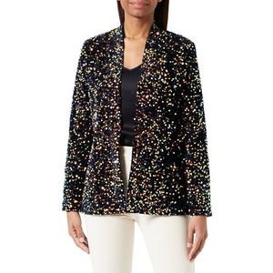 faina Damesblazer met pailletten, Blauw meerkleurig., S