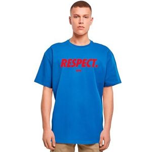 Mister Tee Upscale T-shirt voor heren, Football's Coming Home Respect oversized T-shirt, met print, oversized fit, streetwear, cobalt blue, XS