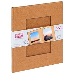 walther design fotoalbum bruin 16,5 x 20 cm met omslaguitsparing, PIMP AND CREATE FA-090-P