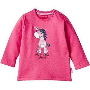 SALT AND PEPPER Baby - meisjes sweatshirt B my cheeky pony, effen, roze (magenta 880), 68 cm