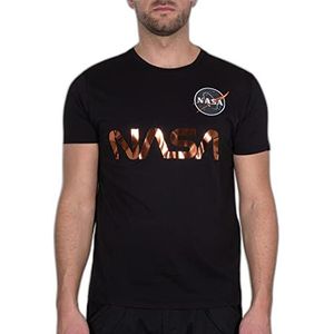 Alpha Industries NASA Reflecterend T Shirt voor Mannen Black/Copper