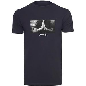 Mister Tee Heren T-shirt Pray Tee, print T-shirt voor mannen, grafisch T-shirt, streetwear, Donkerblauw, M