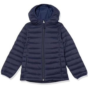 Amazon Essentials Lichtgewicht waterbestendig opvouwbaar donsjack met capuchon voor meisjes, marineblauw, 10 jaar