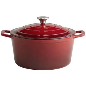 APS 88306 kookpan met deksel ""5 STARS"", stoofpan gietijzer, geschikt voor inductie, ovenbestendig, incl. dekselhouder, Ø 28 cm, 6 liter, antraciet